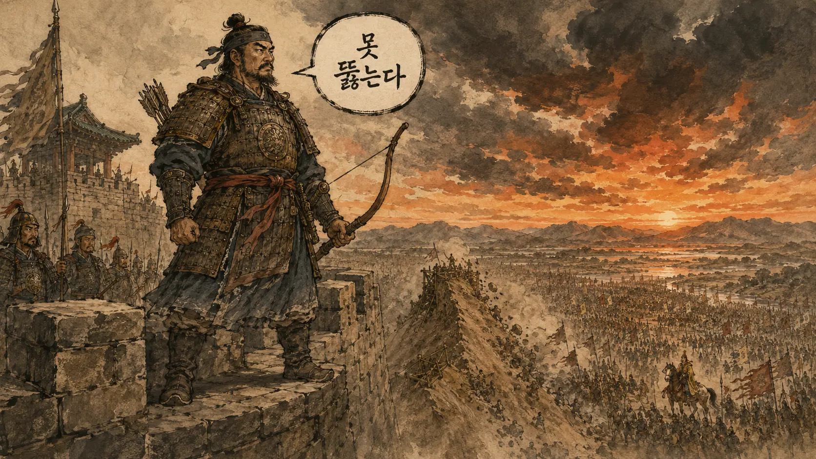 안시성 전투 만평 성주 당태종 크기대비 김홍도 풍속화
