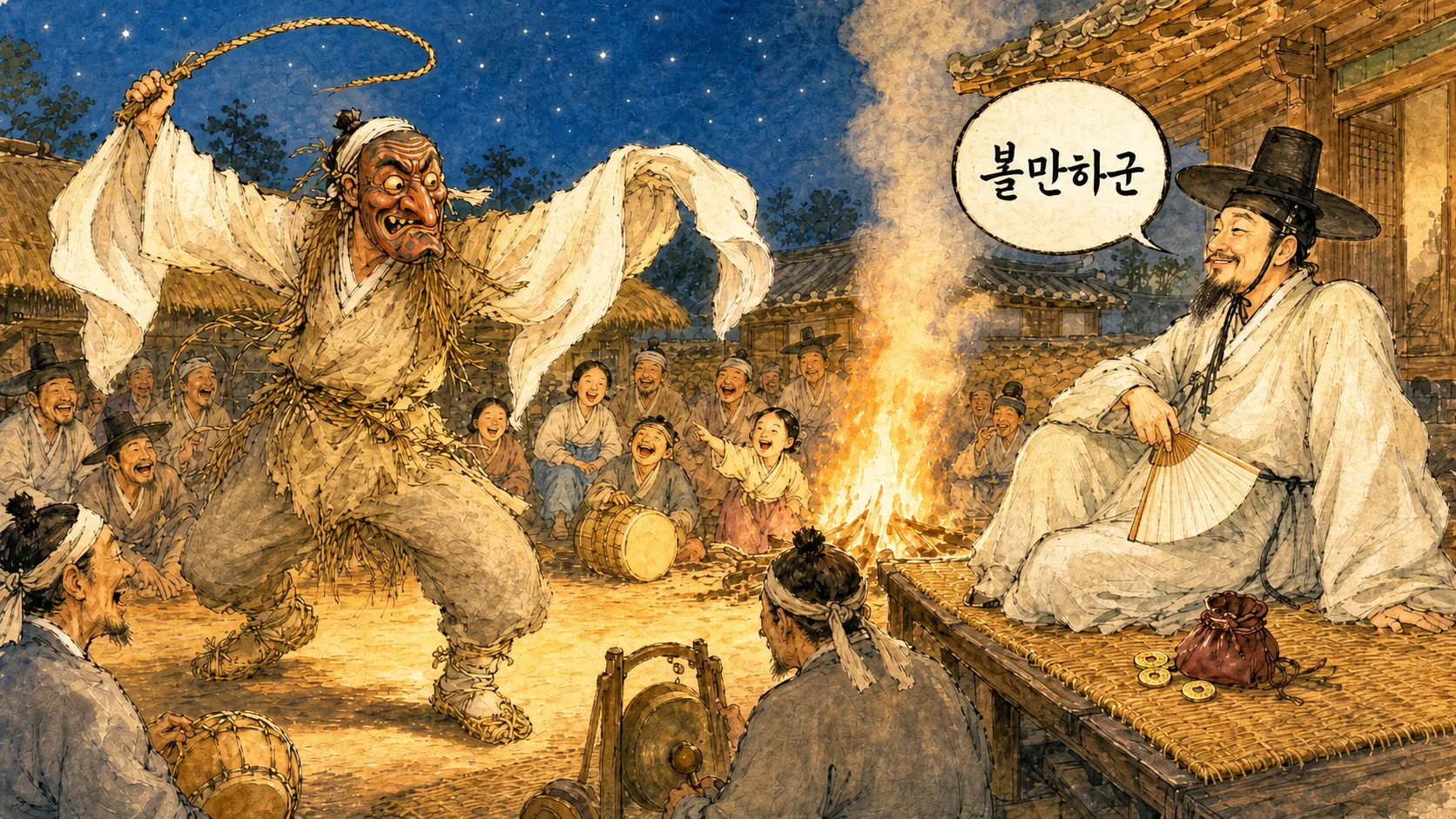 탈춤 양반풍자 김홍도 풍속화 만평한국사