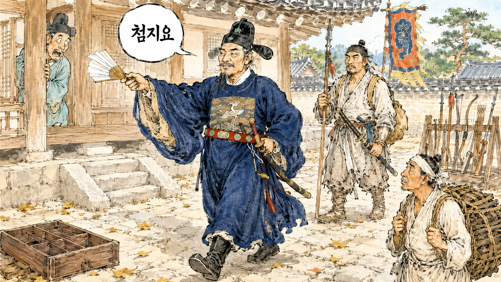조선시대 관복을 입고 관청을 활보하는 실존 홍길동 만평