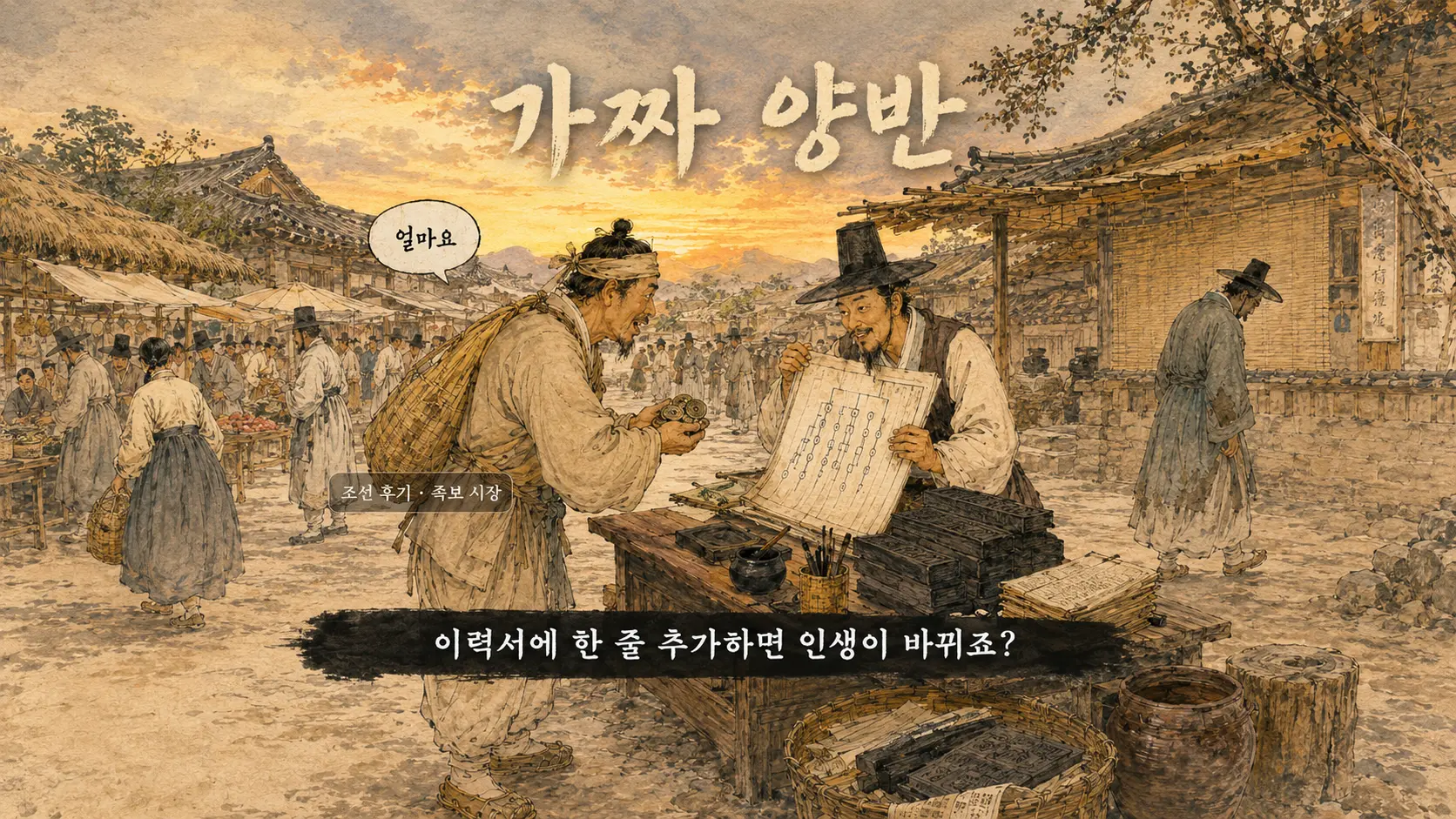 조선 족보 위조 시장 만평한국사