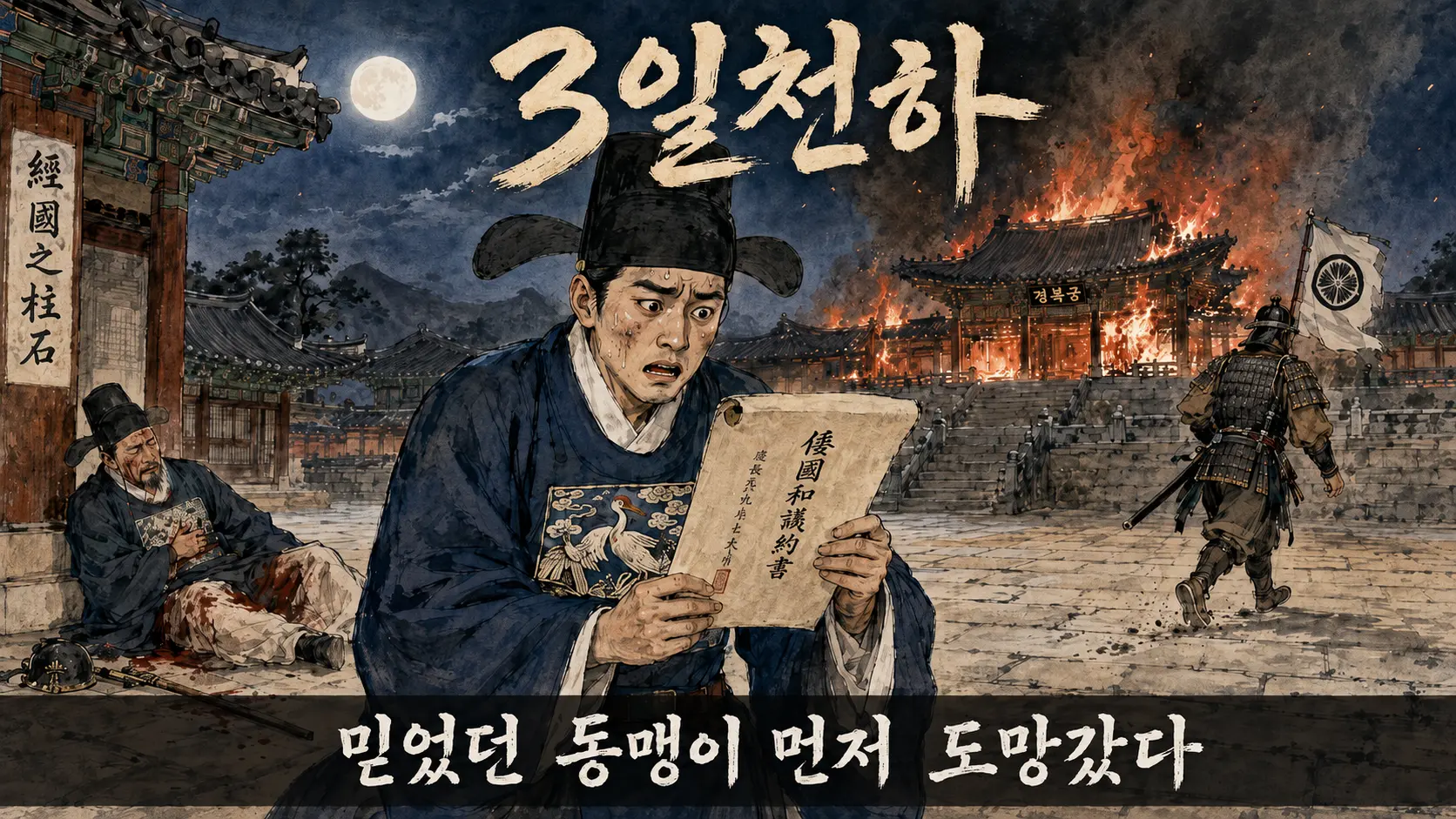 갑신정변 김옥균 3일천하 만평