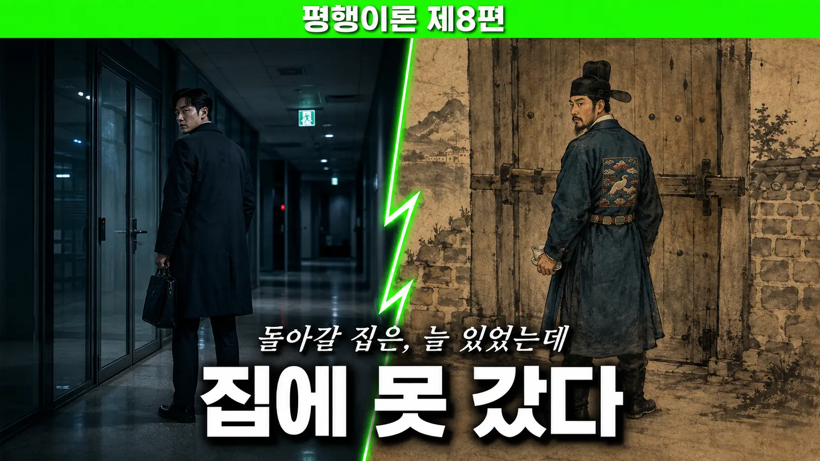 조선 숙직 평행이론 - 밤 관청 직소에서 컵라면을 든 조선 관원
